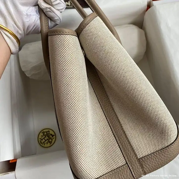 Affordable Hermes Grey Bag Canvas Party In Palladium Hardware Garden 0421